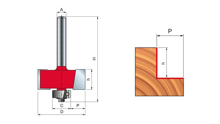 Freud rebate router bit Ø31.8mm