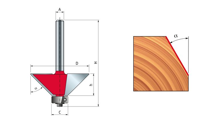 Freud chamfering bit 45°