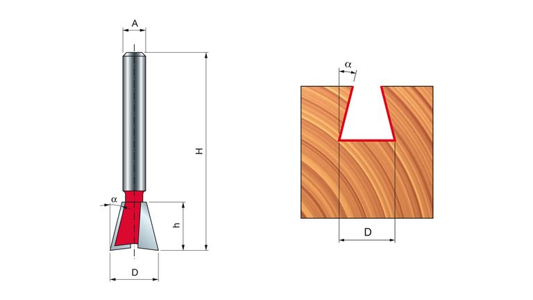 Freud dovetail bit 7°