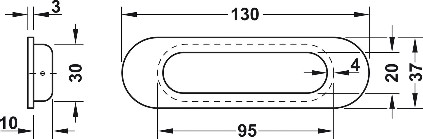 Muschelgriff Schwarz