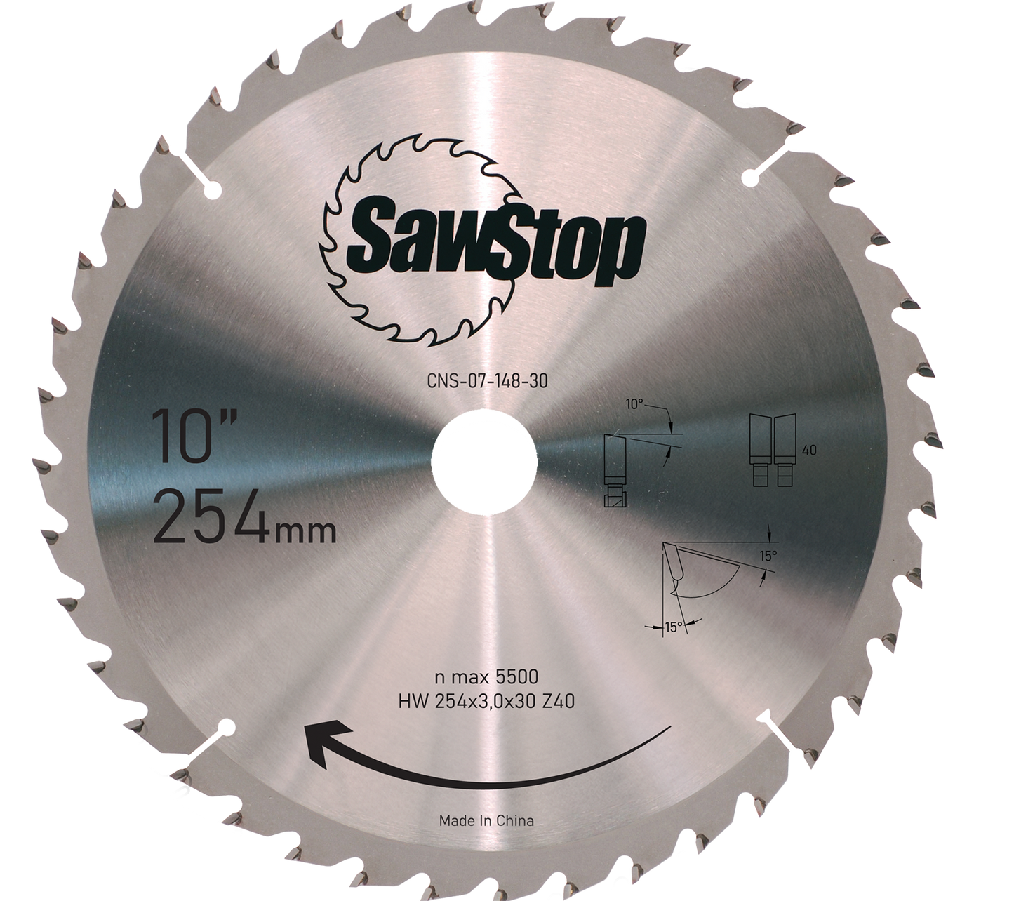 SawStop Kreissägeblatt HW 254x3,0x30 W40