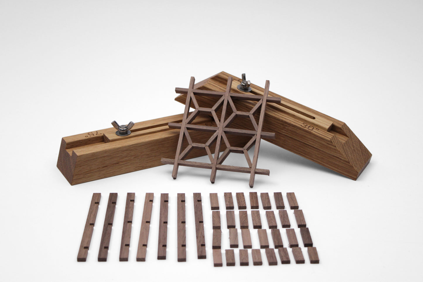 Kumiko Starter Set - "Schildkröten" Muster in Nussbaum