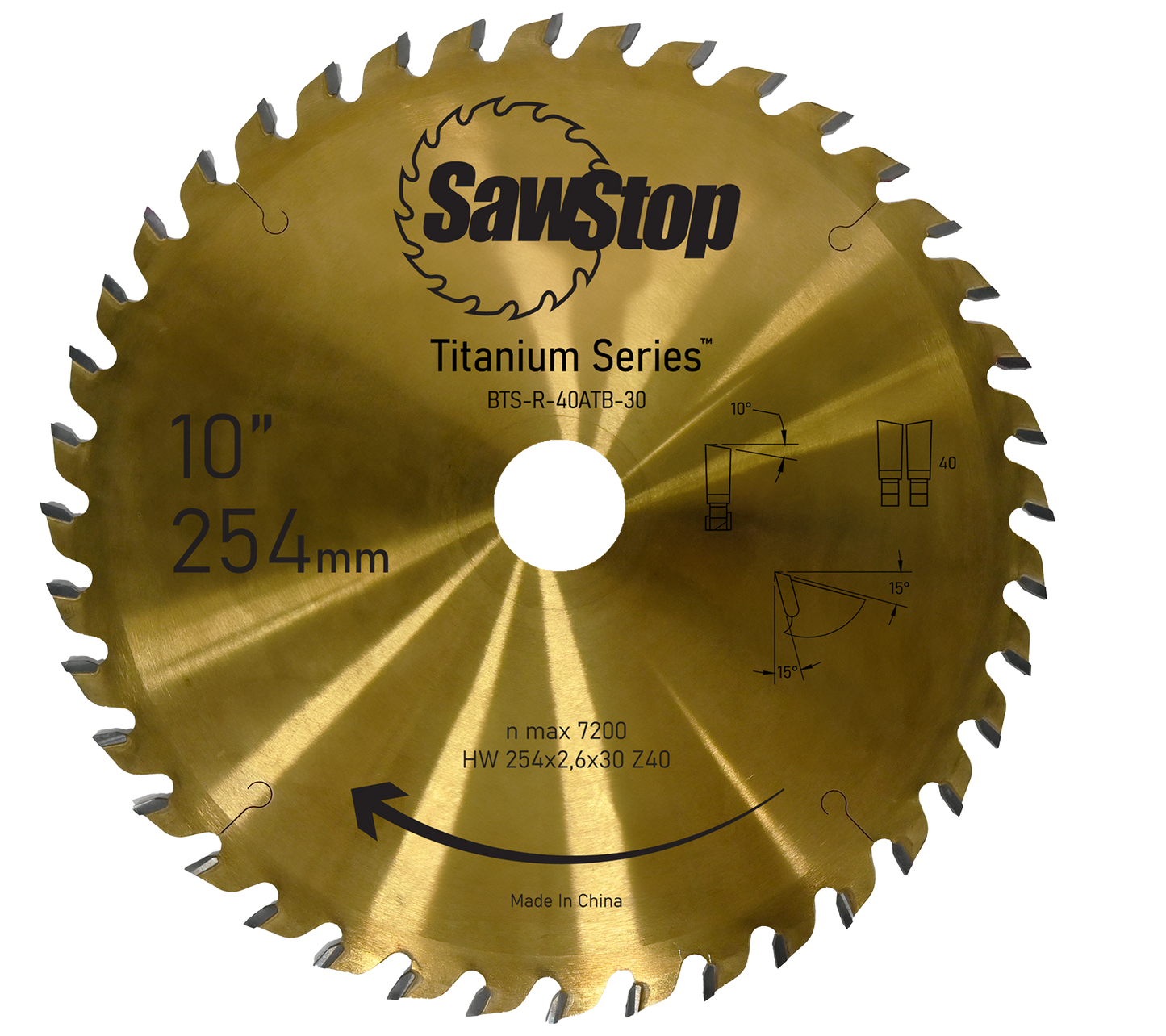 SawStop Kreissägeblatt Titanium HW 254x2,6x30 W40