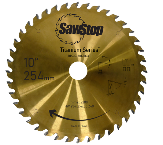 SawStop Kreissägeblatt Titanium HW 254x2,6x30 W40