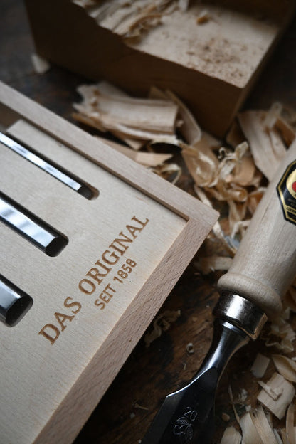 Kirschen Stechbeitel 6er Set im Holzkasten