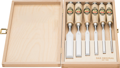 Kirschen Stechbeitel 6er Set im Holzkasten