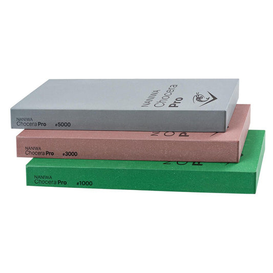 Naniwa Chocera Pro 3er Set 1000, 3000, 5000 und gratis Abrichtblock