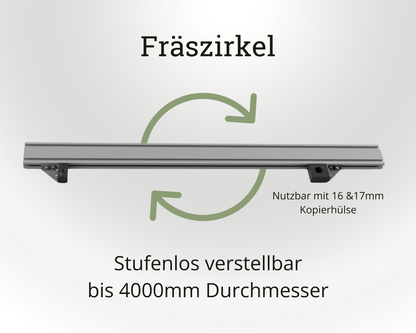 Rechteck-Fräs-Schablone RFS mit Fräszirkel *neue Funktionen