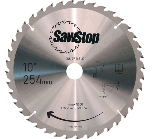 SawStop Kreissägeblatt HW 254x3,0x30 W40
