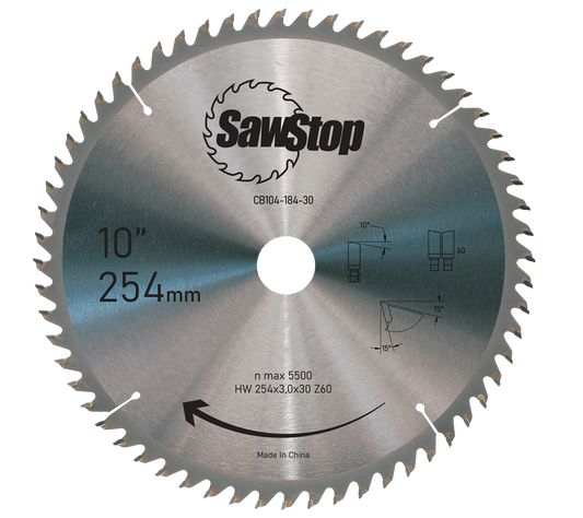 SawStop Kreissägeblatt HW 254x3,0x30 W60