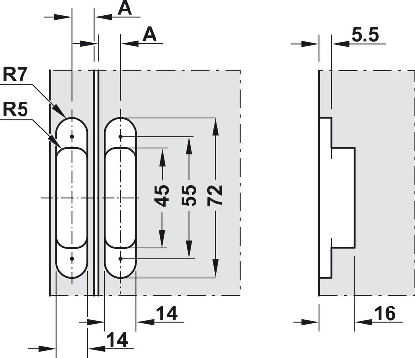 Verdecktes Scharnier Häfele/Kubikina