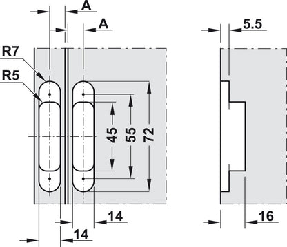 Verdecktes Scharnier Häfele/Kubikina