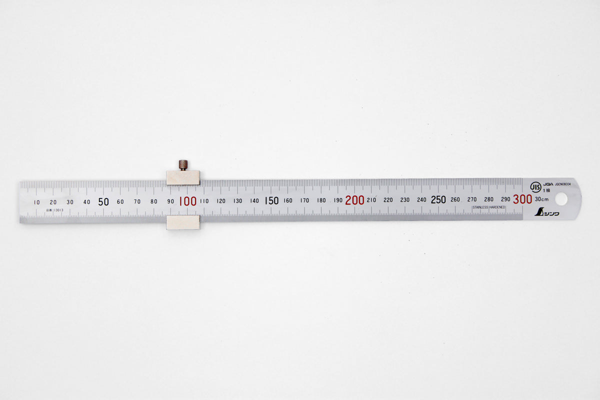 Rickder Ruler Shinwa steel ruler with stop 300mm – Ricker-Bau-Tools GmbH
